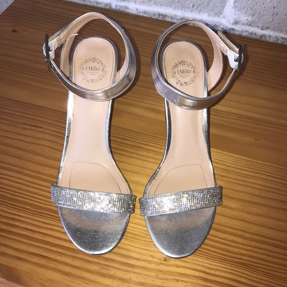 Silver Ankle Strap Heels - Picture 3 of 6